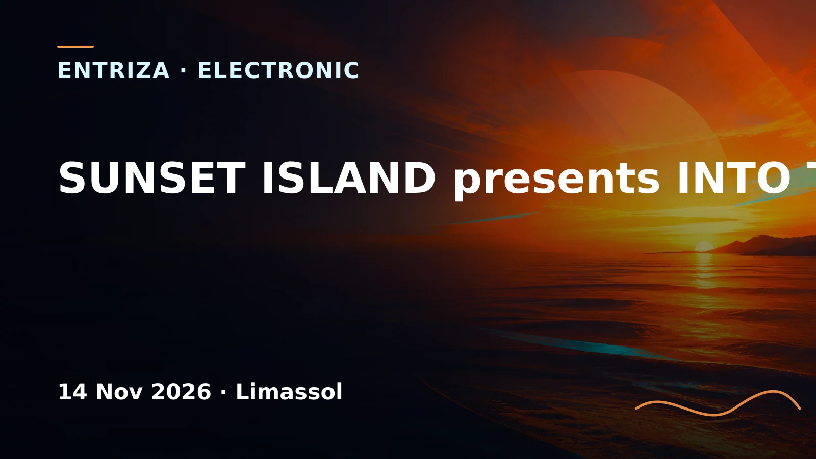 Entriza editorial artwork for SUNSET ISLAND presents INTO THE RED in Limassol